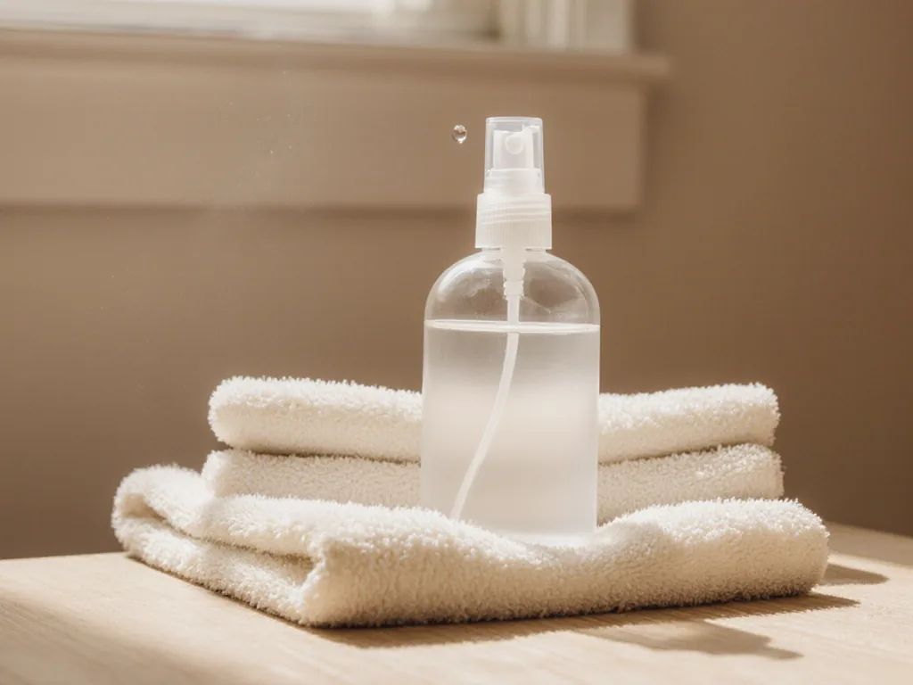 Detangling and finishing spray in a clear spray bottle
